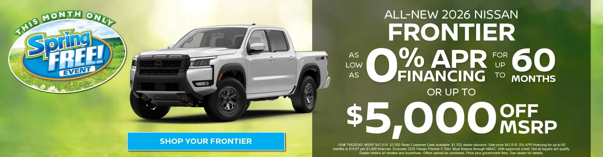 New 2026 Nissan Frontier Special